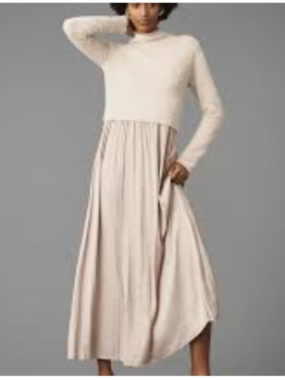Anthropologie Thea Long-Sleeve Twofer Maxi Dress